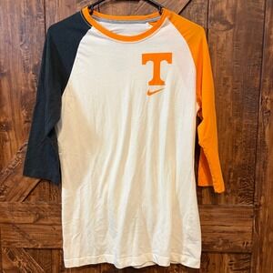 Nike Tennessee Volunteers Orange White Gray Raglan Tee Shirt Size L